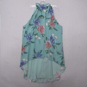 Sweet Pea Staci‎ Frati Top XL Floral Fairy Coquette Y2K Vintage Hi Lo Tie Neck
